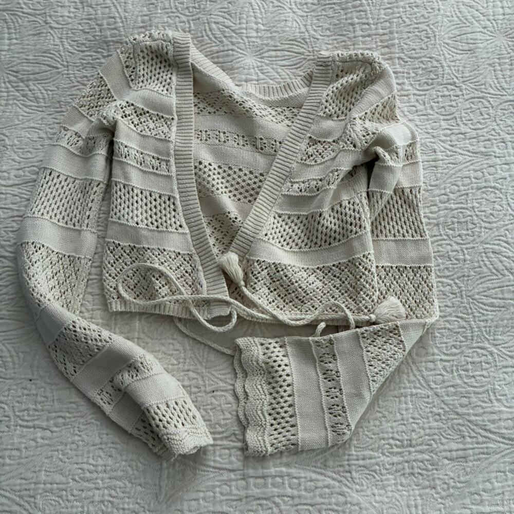 Aerie Wrap Cardigan, oatmeal XS, NWOT